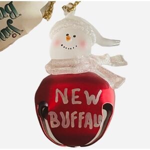 Jingle Buddies Red Clear Frost Bell Ornament New Buffalo Xmas Collectible NWT